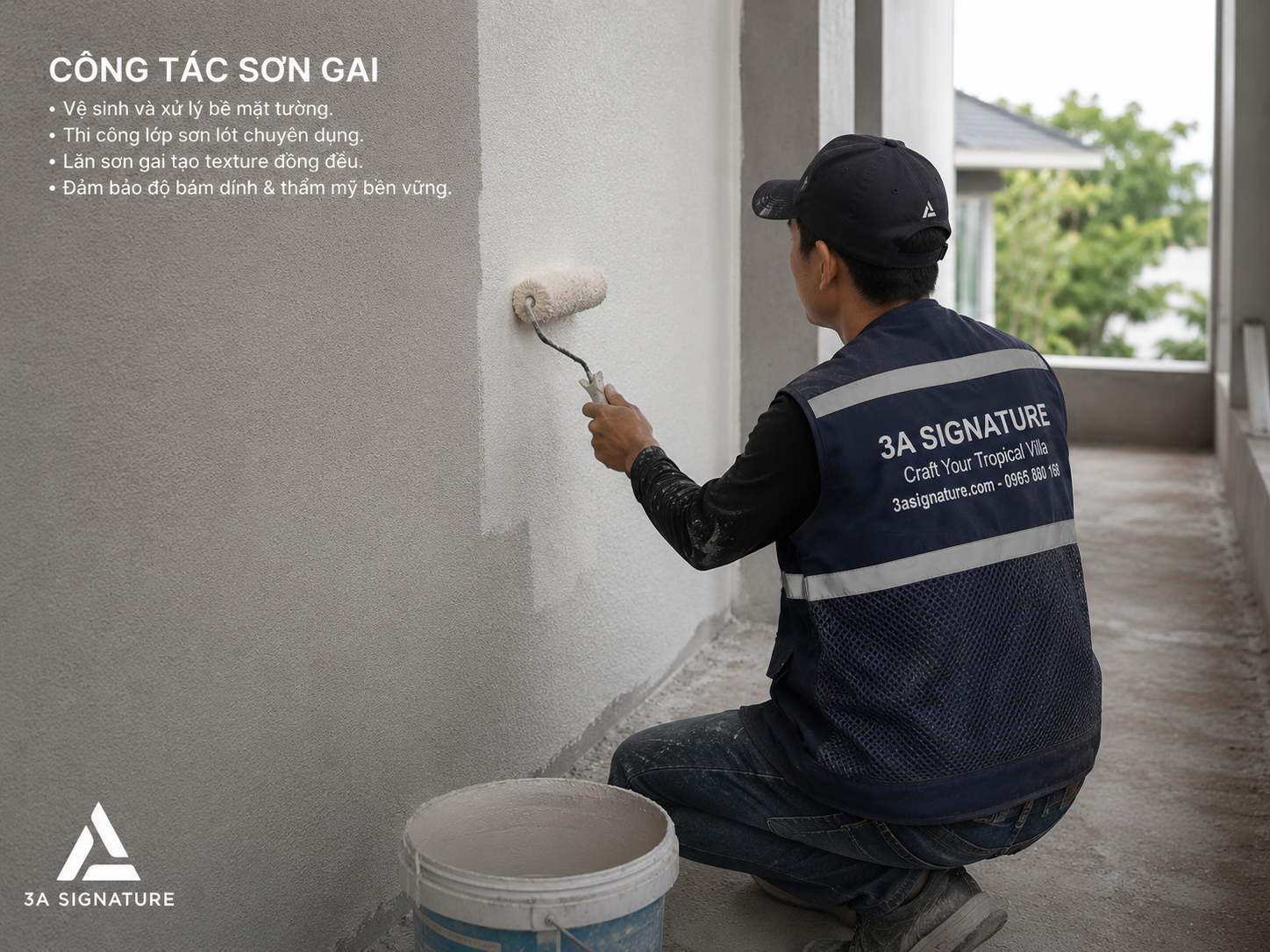Sơn Gai Là Gì? Kỹ Thuật Sơn Gai Độc Bản Cho Biệt Thự Modern Tropical Kỹ thuật sơn gai