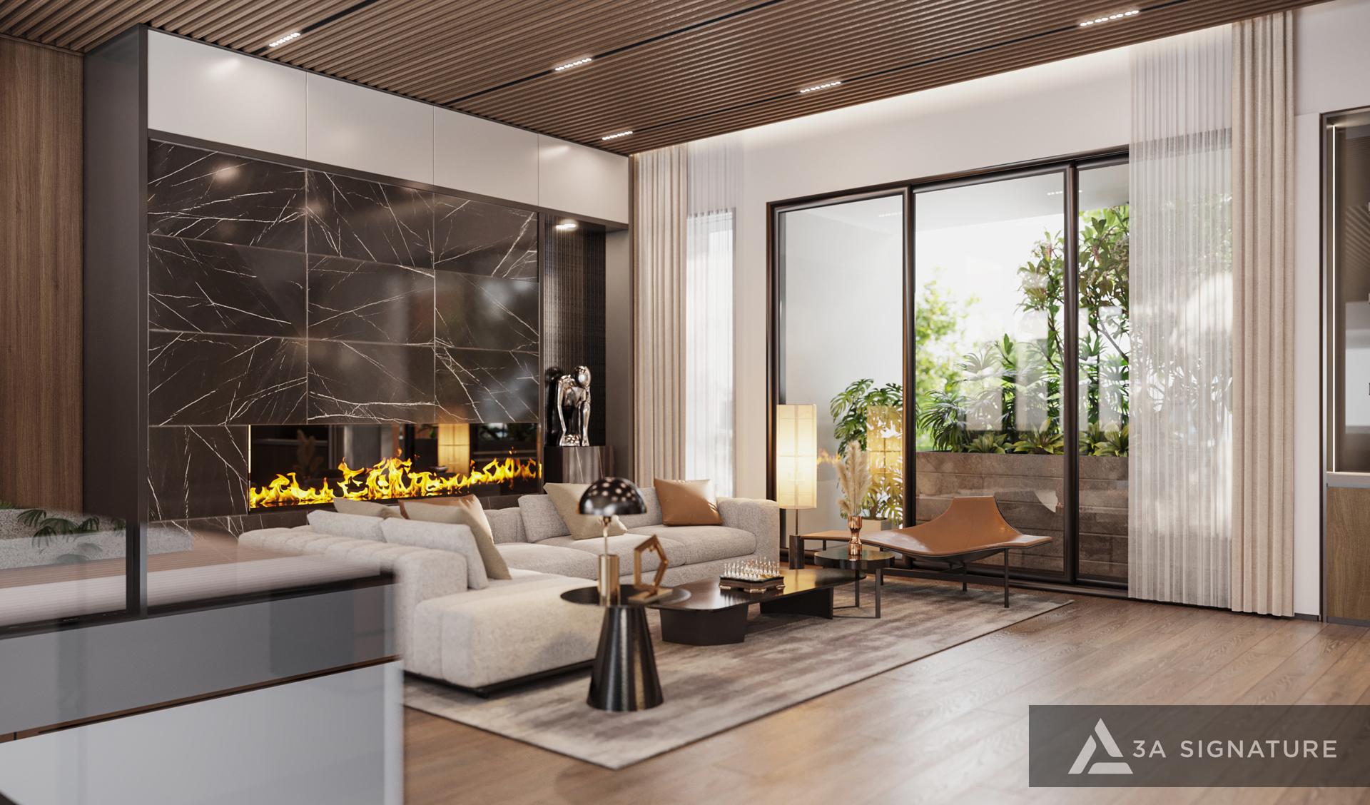 11 thiet ke noi that phong khach biet thu hien dai Balance Villa Vung Tau