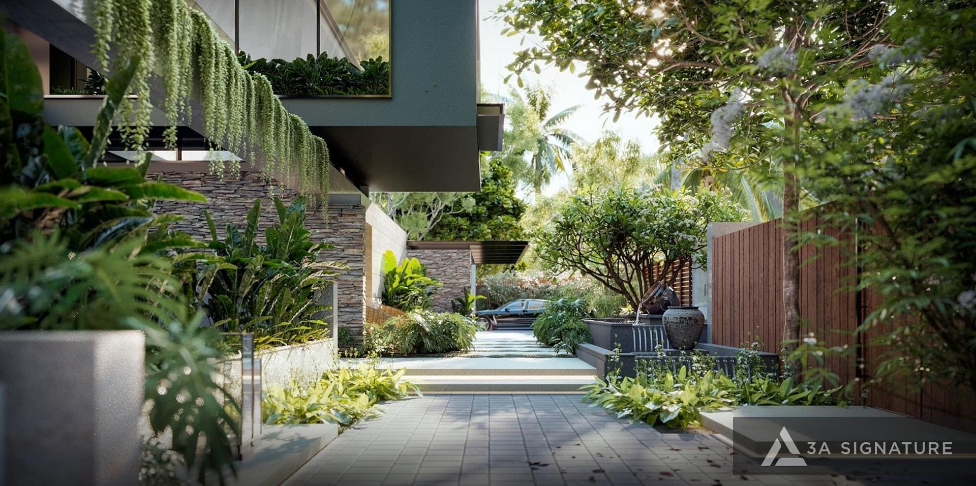 Biệt Thự 1 Trệt 2 Tầng – Giải Pháp Sống Hiện Đại, Đẳng Cấp Và Cá Nhân Hóa Balance Villa - Kiến trúc biệt thự hiện đại 1 trệt 1 lầu Tropical Modern