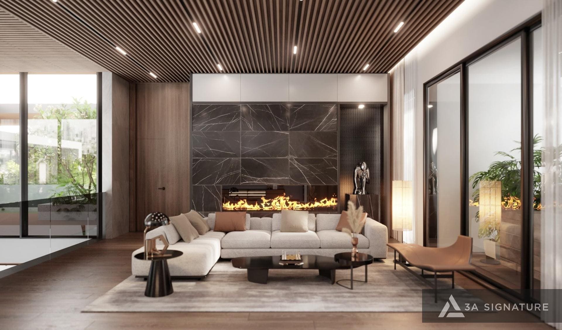 Biệt thự 1 trệt 1 tầng: Nghệ thuật sống hiện đại giữa thiên nhiên Balance villa noi that biet thu hien dai phong sinh hoat