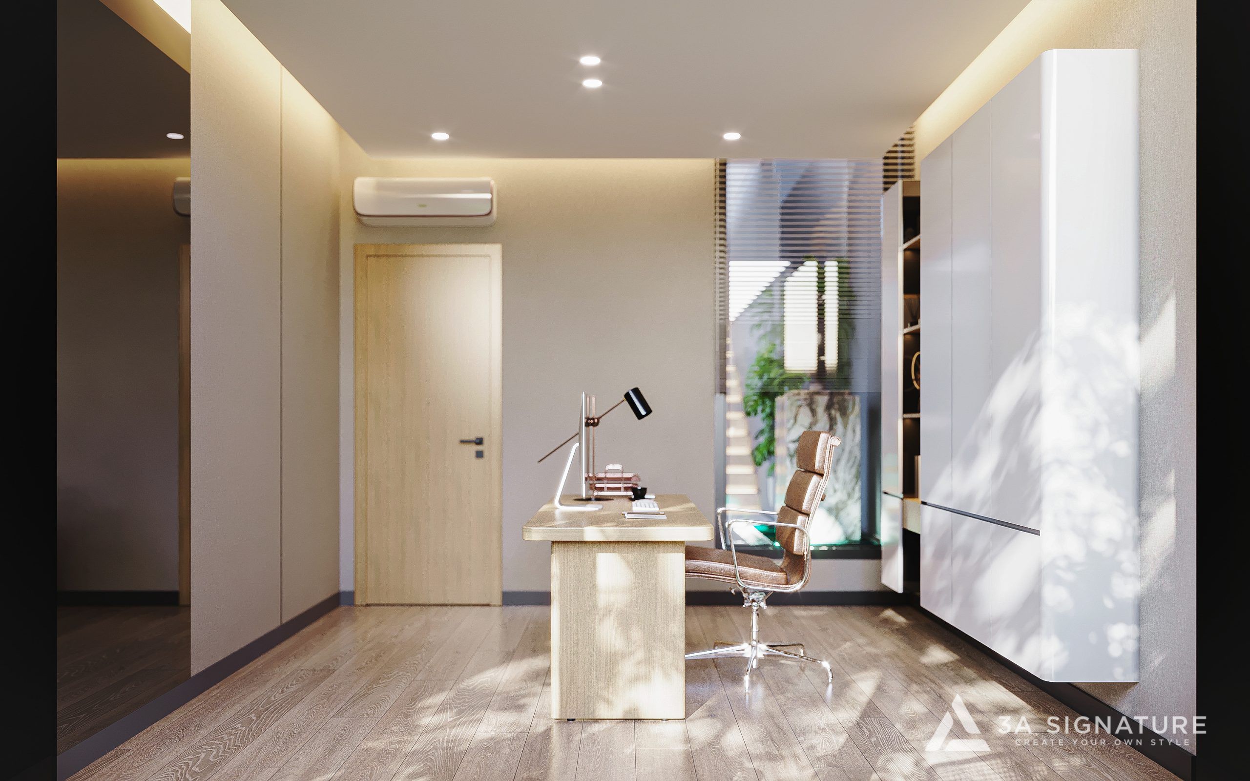Nôi thất biệt thự H-Villa phòng làm việc với vẻ đẹp đơn giản