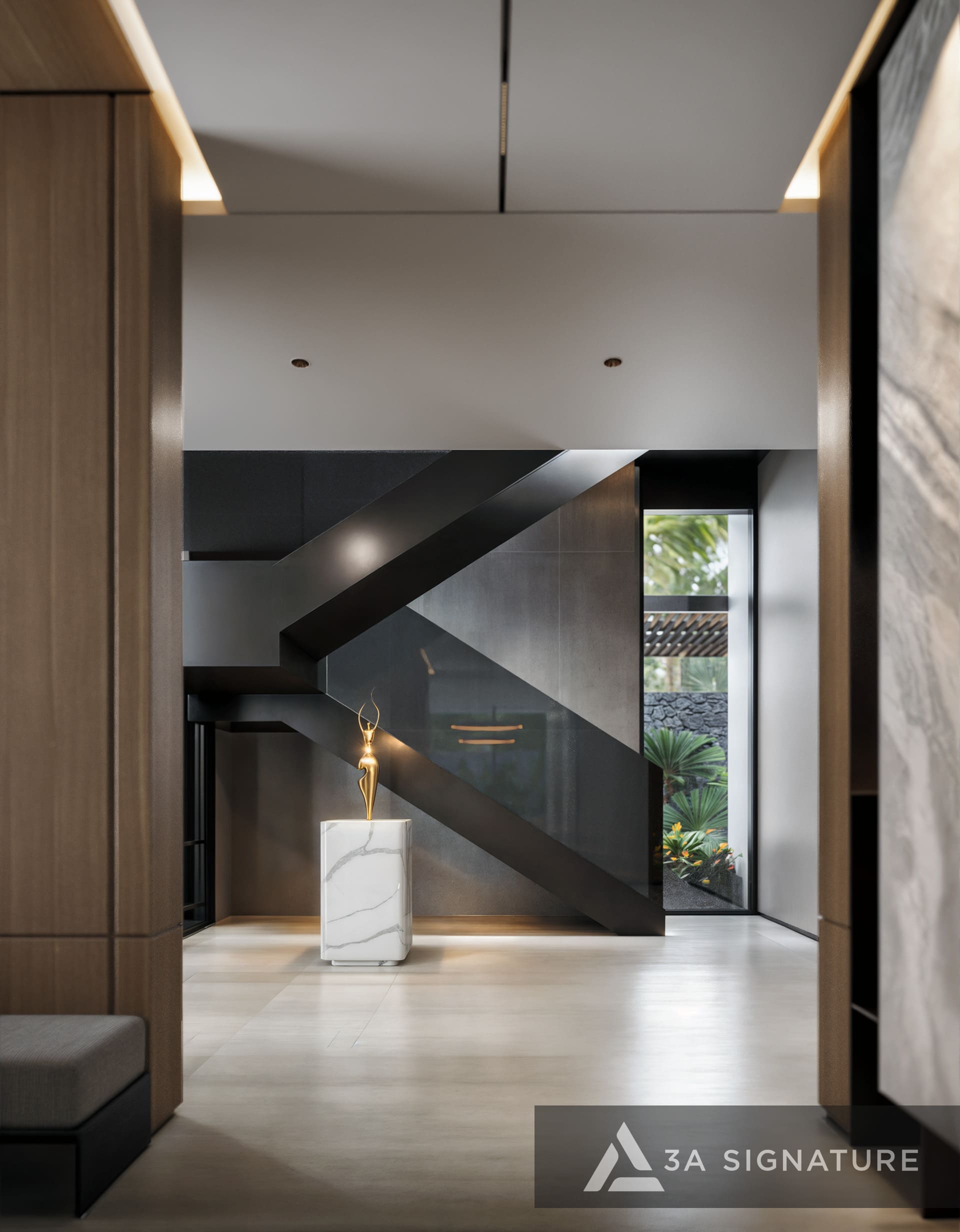 Quy trình thi công biệt thự trọn gói tại 3A Signature CT Villa noi that biet thu hien dai hanh lang op1 1