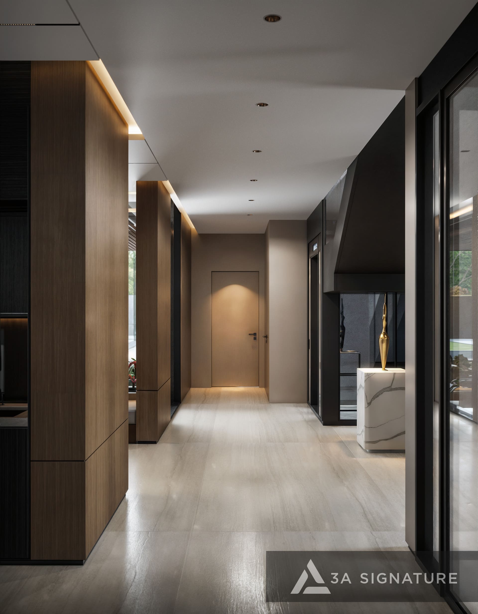 Đơn Vị Chuyên Tư Vấn Thiết Kế, Xây Biệt Thự Trọn Gói Đẹp, Nổi Bật - 3A Signature CT Villa noi that biet thu hien dai hanh lang op1 2