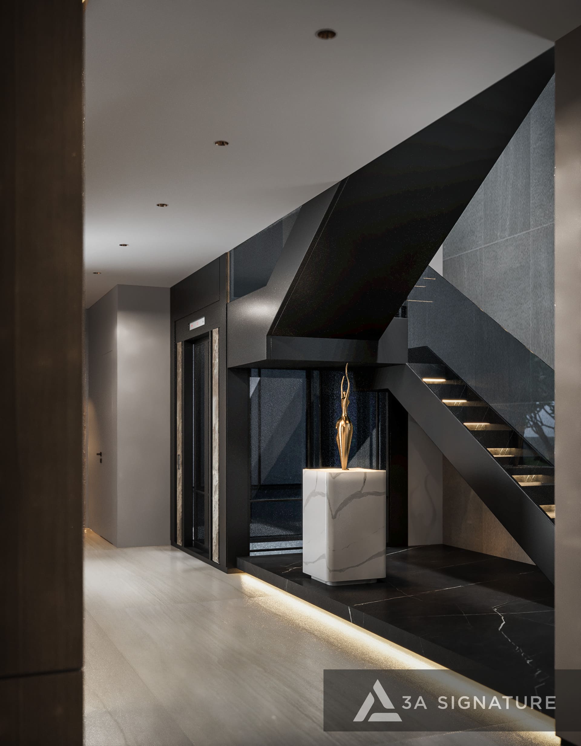 Quy trình thi công biệt thự trọn gói tại 3A Signature CT Villa noi that biet thu hien dai hanh lang op1