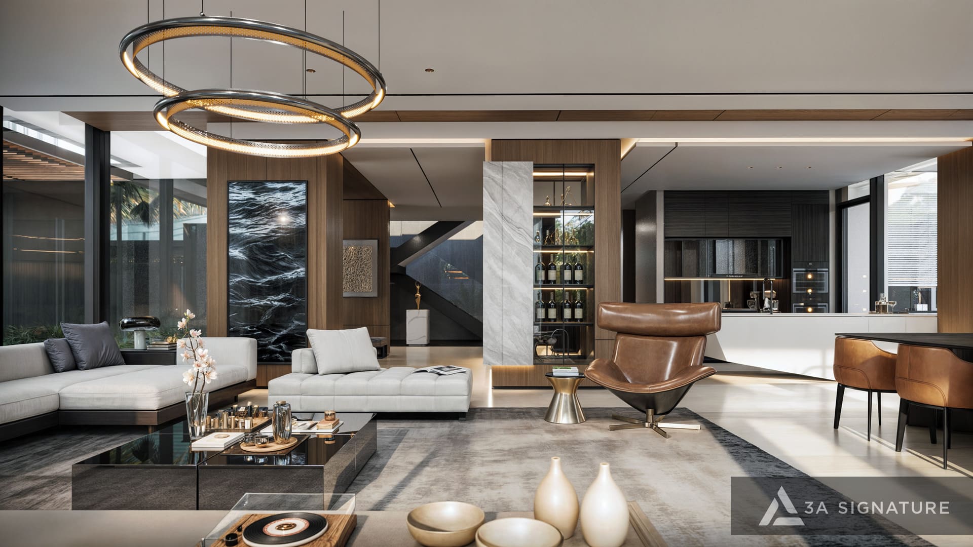 Kiến trúc biệt thự nhiệt đới - dấu ấn đặc trưng villa không gian xanh thực vật CT Villa noi that biet thu hien dai phong khach bep 1