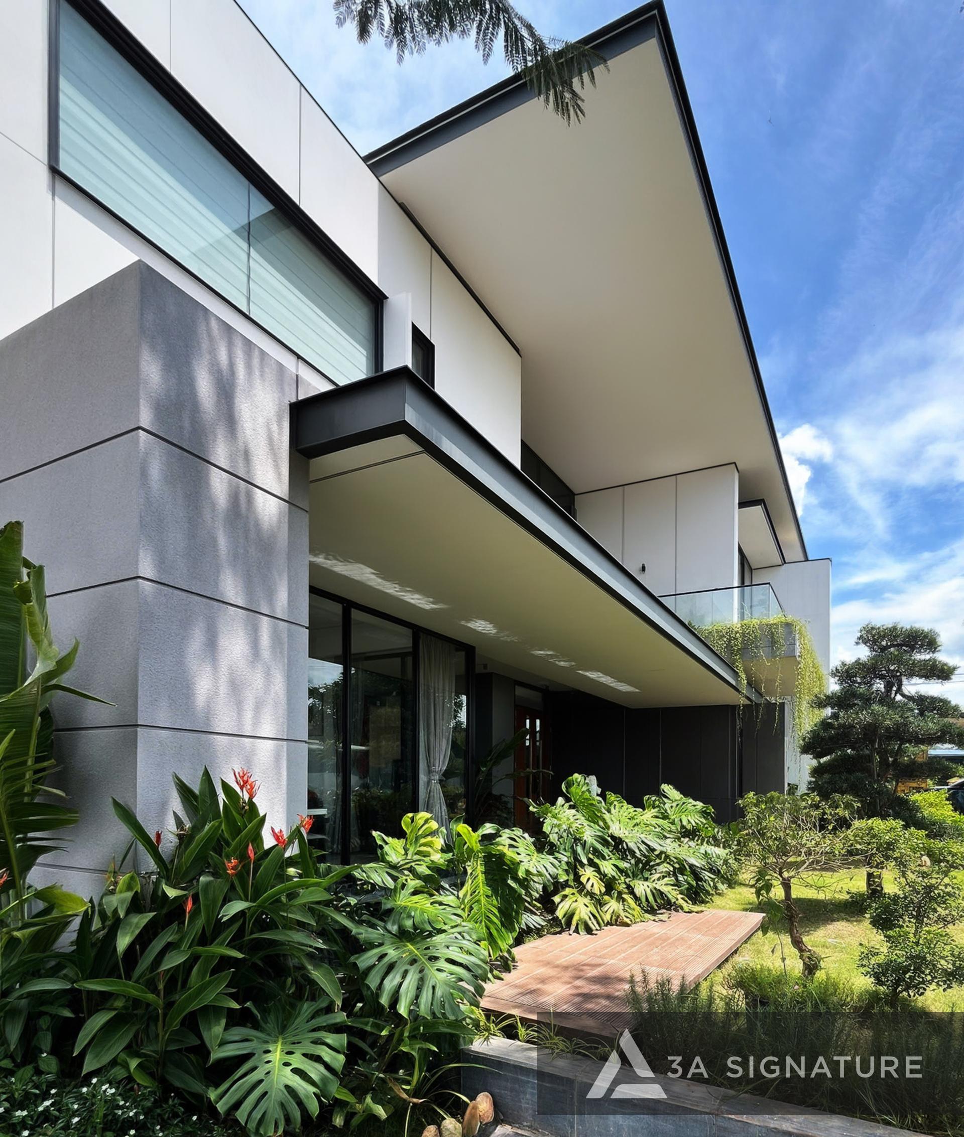 Thiet ke thi cong biet thu pho Huan Villa Phu My hien dai nhiet doi tropical modern