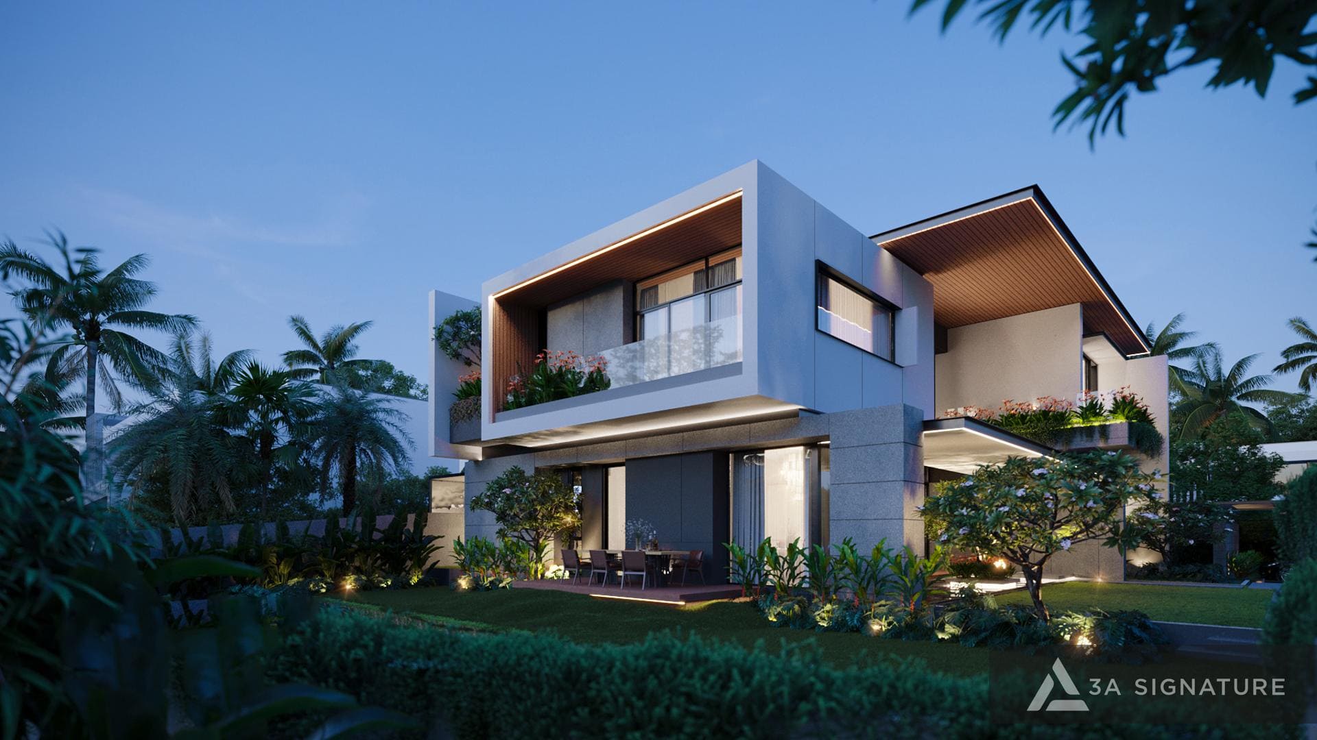 Biệt Thự 1 Trệt 2 Tầng – Giải Pháp Sống Hiện Đại, Đẳng Cấp Và Cá Nhân Hóa Green villa binh phuoc kien truc biet thu hien dai tropical 1