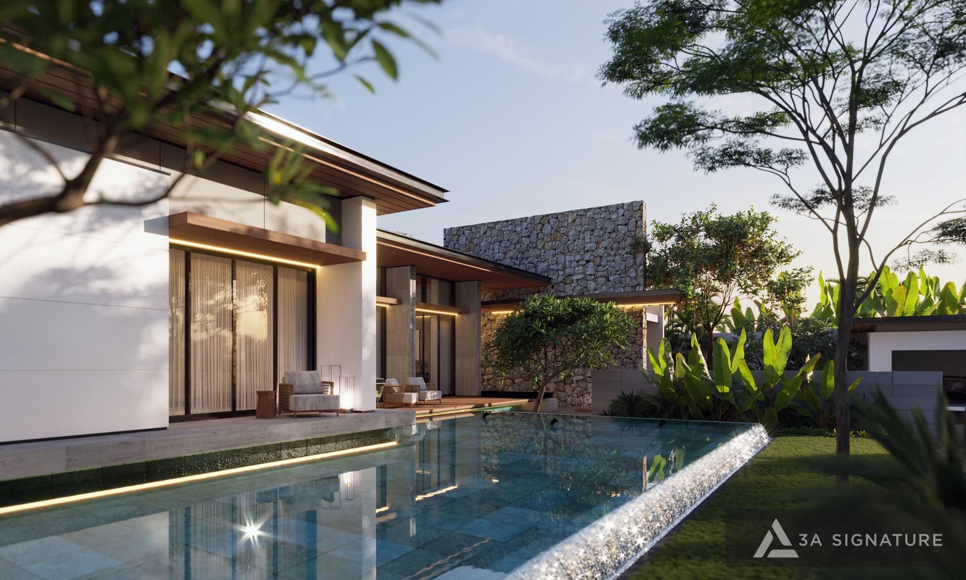 Biệt thự 1 tầng đẹp – Khi không gian sống trở thành bản giao hưởng của sự đủ đầy H Phu My villa kien truc biet thu hien dai tropical 11