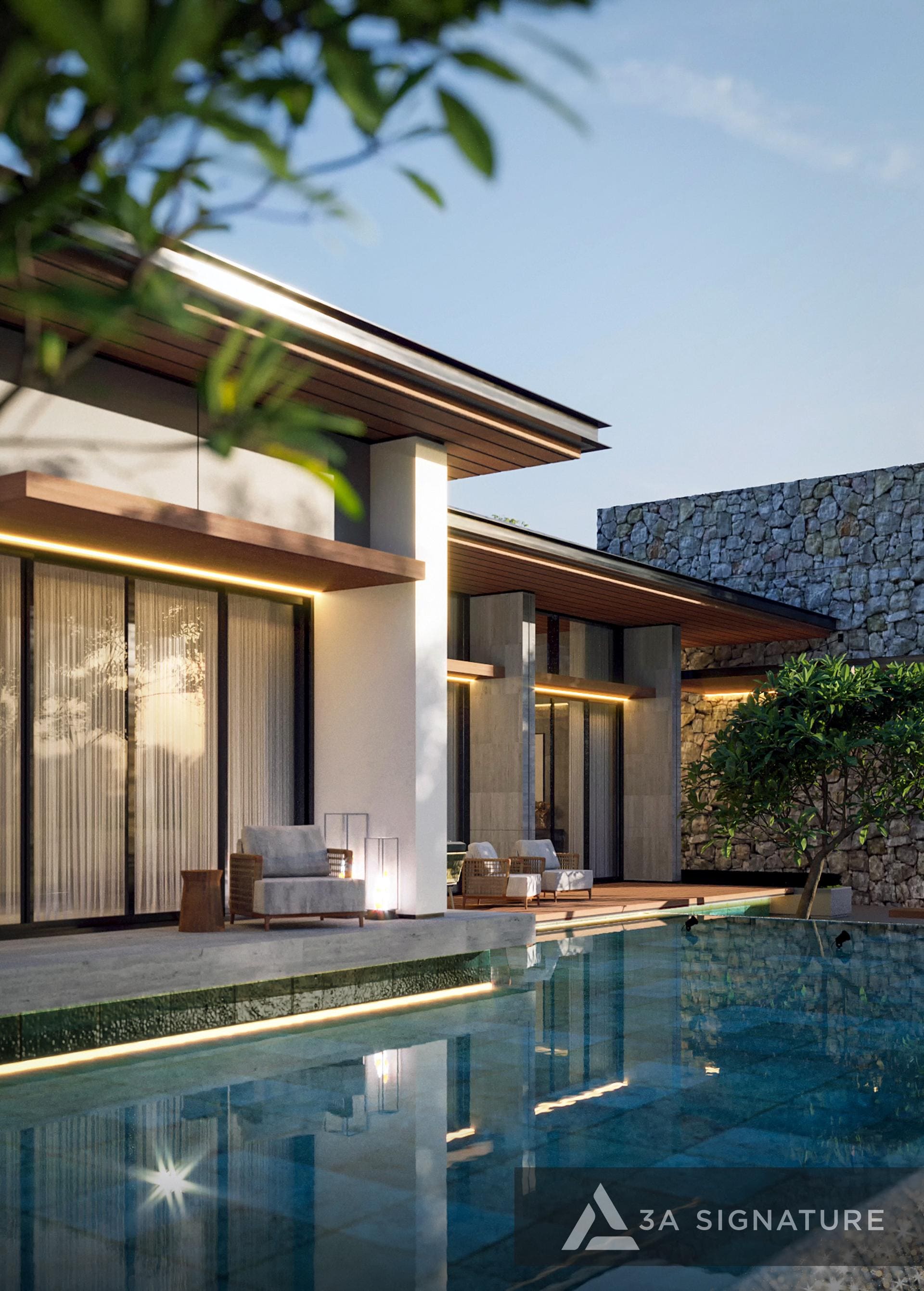 Biệt thự 1 tầng đẹp – Khi không gian sống trở thành bản giao hưởng của sự đủ đầy H Phu My villa kien truc biet thu hien dai tropical 12