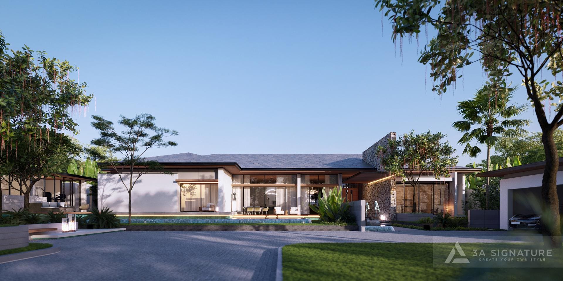 Xu Hướng Thiết Kế Biệt Thự, Villa Nghỉ Dưỡng 2025 – Sống Xanh, Nghỉ Dưỡng Tại Gia, Tạo Dựng Dấu Ấn Riêng Huan Villa Phu My Vung Tau kien truc biet thu mat tien hien dai 3