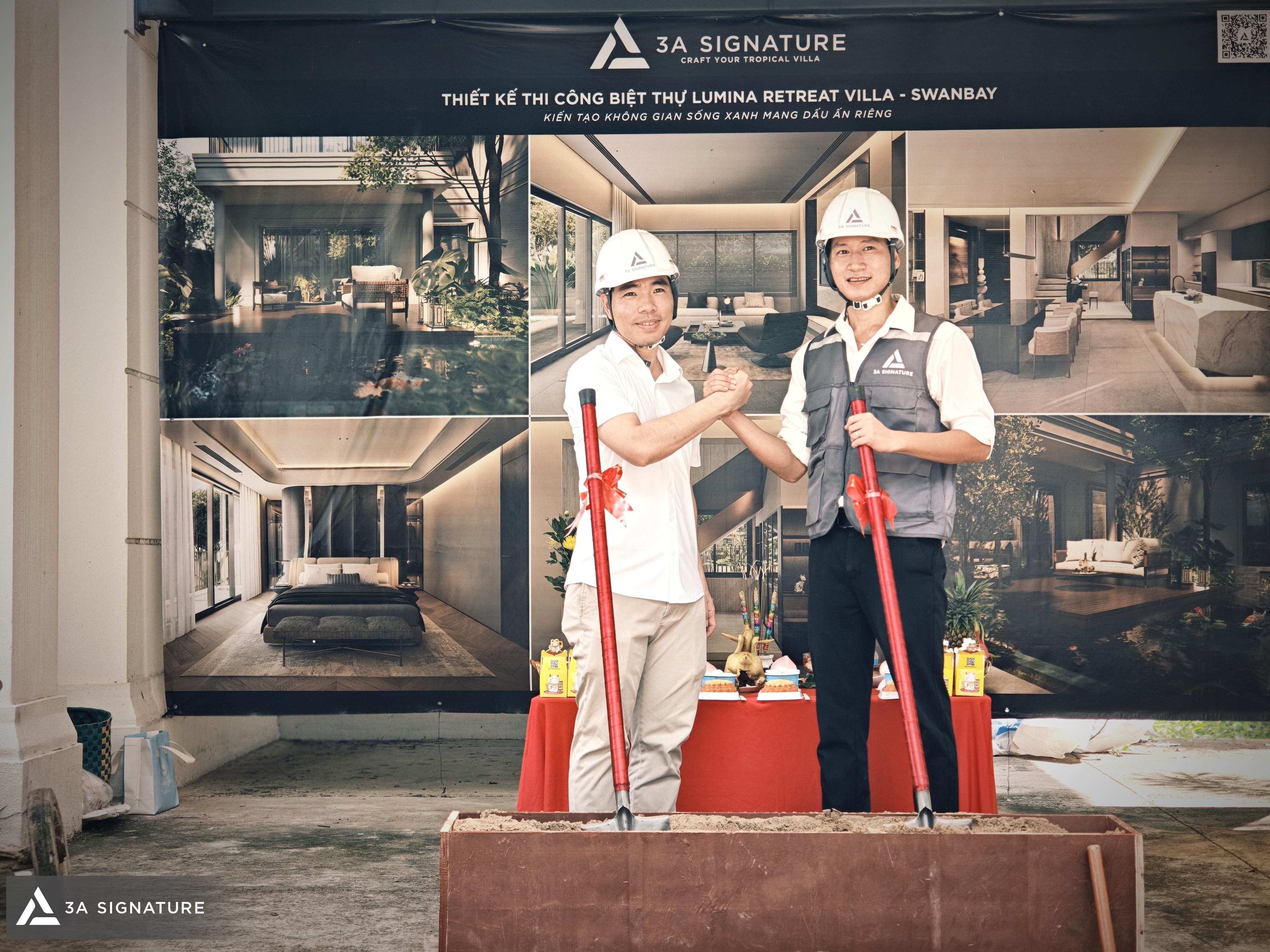 Khởi công Lumina Retreat Villa đánh dấu sự đồng hành giữa gia chủ và 3A Signature trong hành trình thi công biệt thự tại SwanBay.