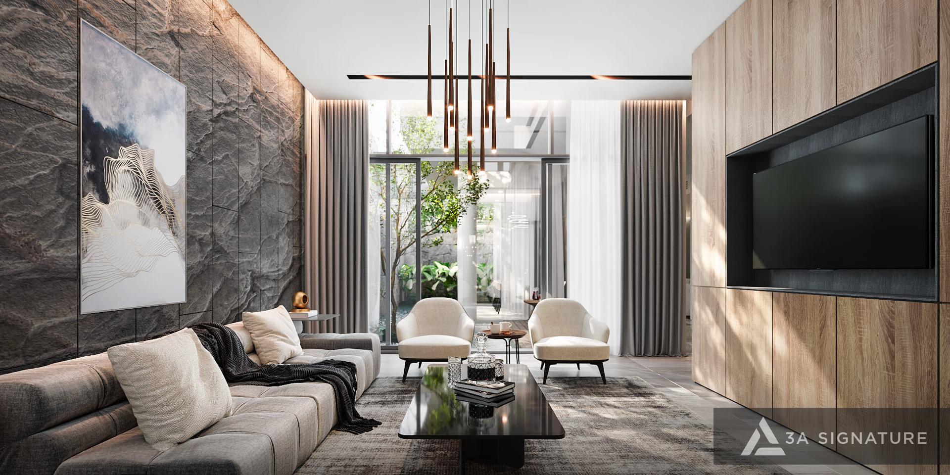 Quy trình thi công biệt thự trọn gói tại 3A Signature T Villa bien hoa noi that tang 1 phong khach 1