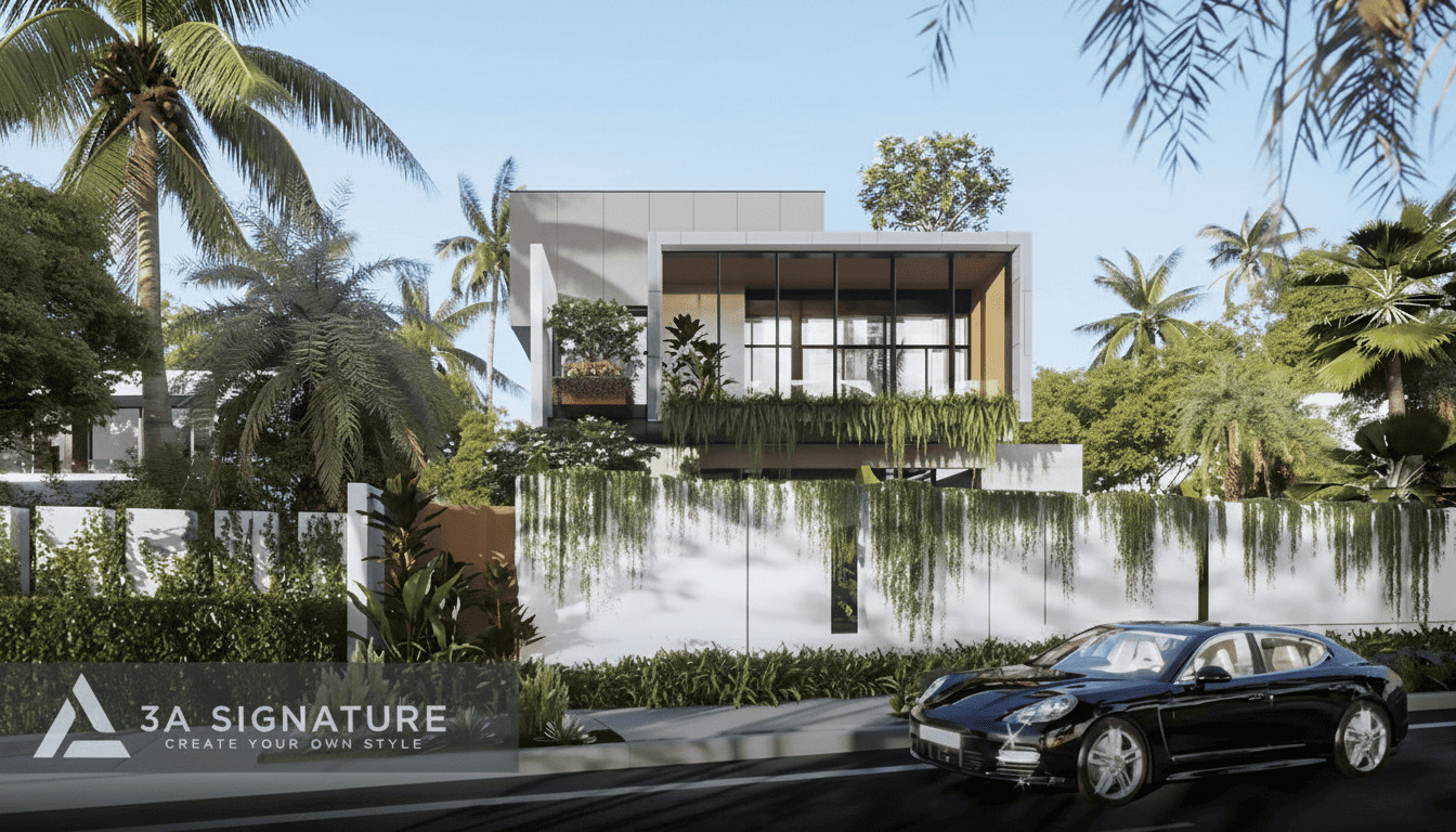 Thiet ke kien truc biet thu hien dai dep tron goi Green Villa