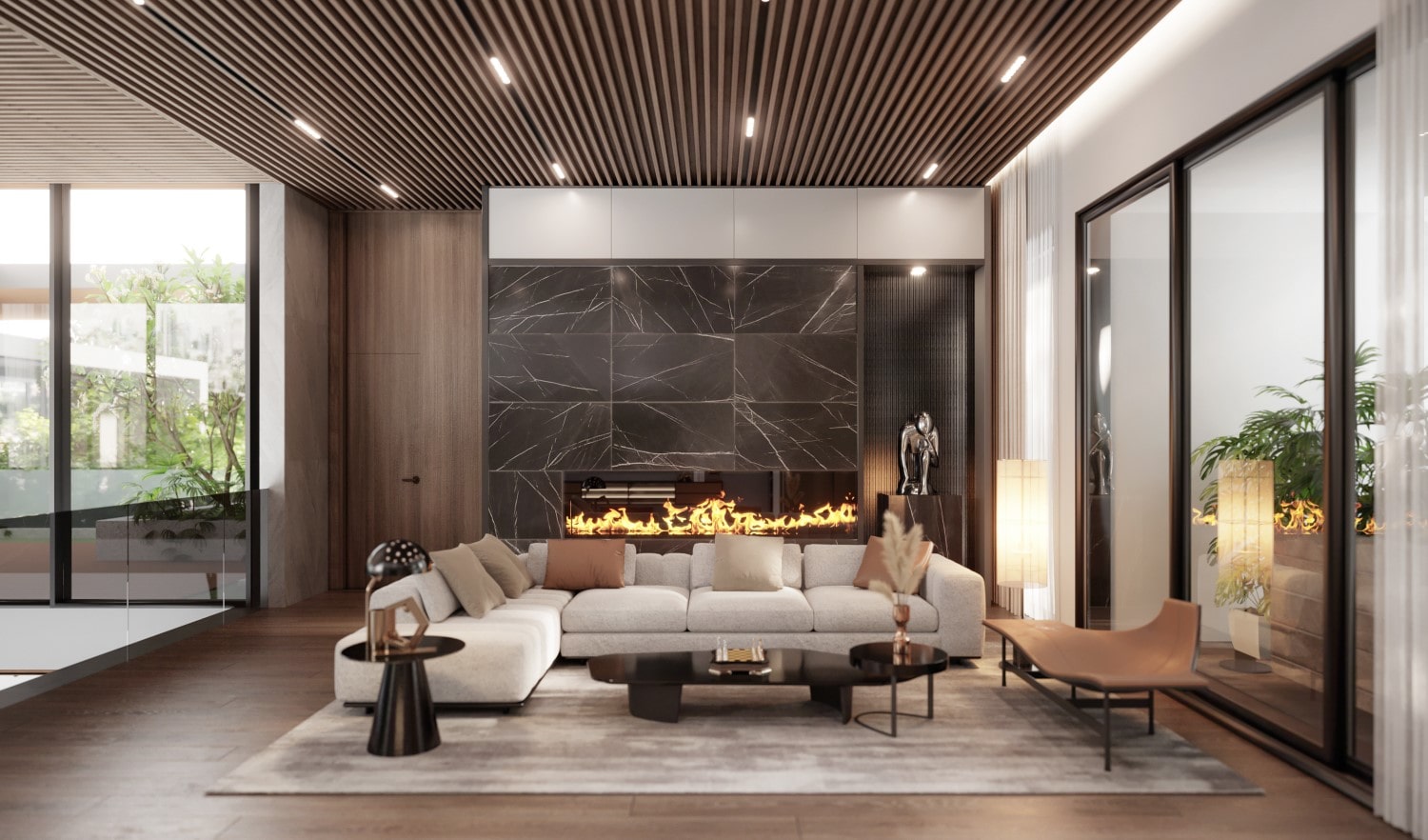 Diện tích xây dựng biệt thự cần bao nhiêu m2? balance villa family room