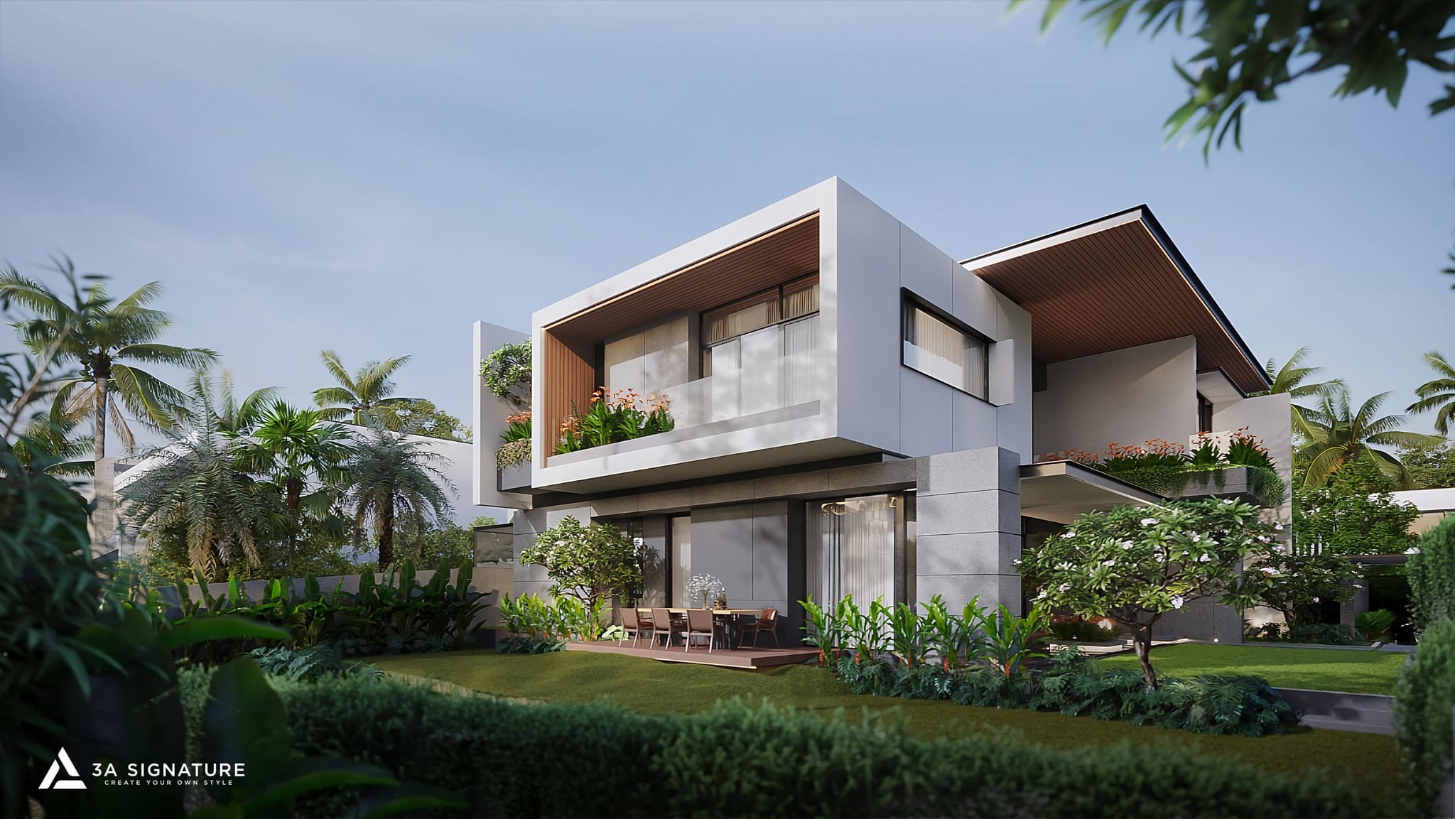 Thi Công Biệt Thự Green Villa – Giai Đoạn Đổ Bê Tông Móng Chuẩn Kỹ Thuật Biệt thự Green Villa phong cách hiện đại với nhiều mảng xanh, thiết kế mở giữa khu vườn nhiệt đới do 3A Signature thực hiện.
