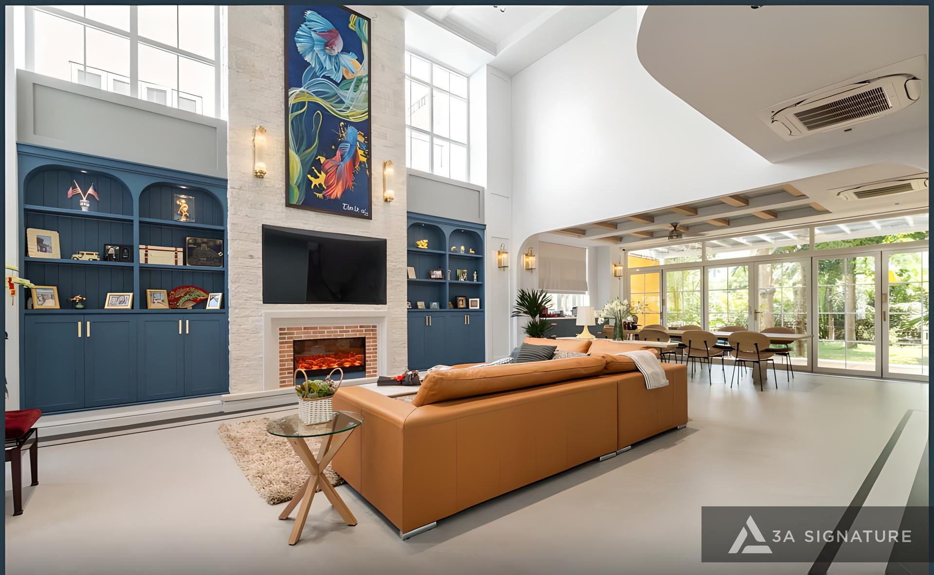 hoan thien biet thu theo phong cach dia trung hai t villa park riverside phong khach 1