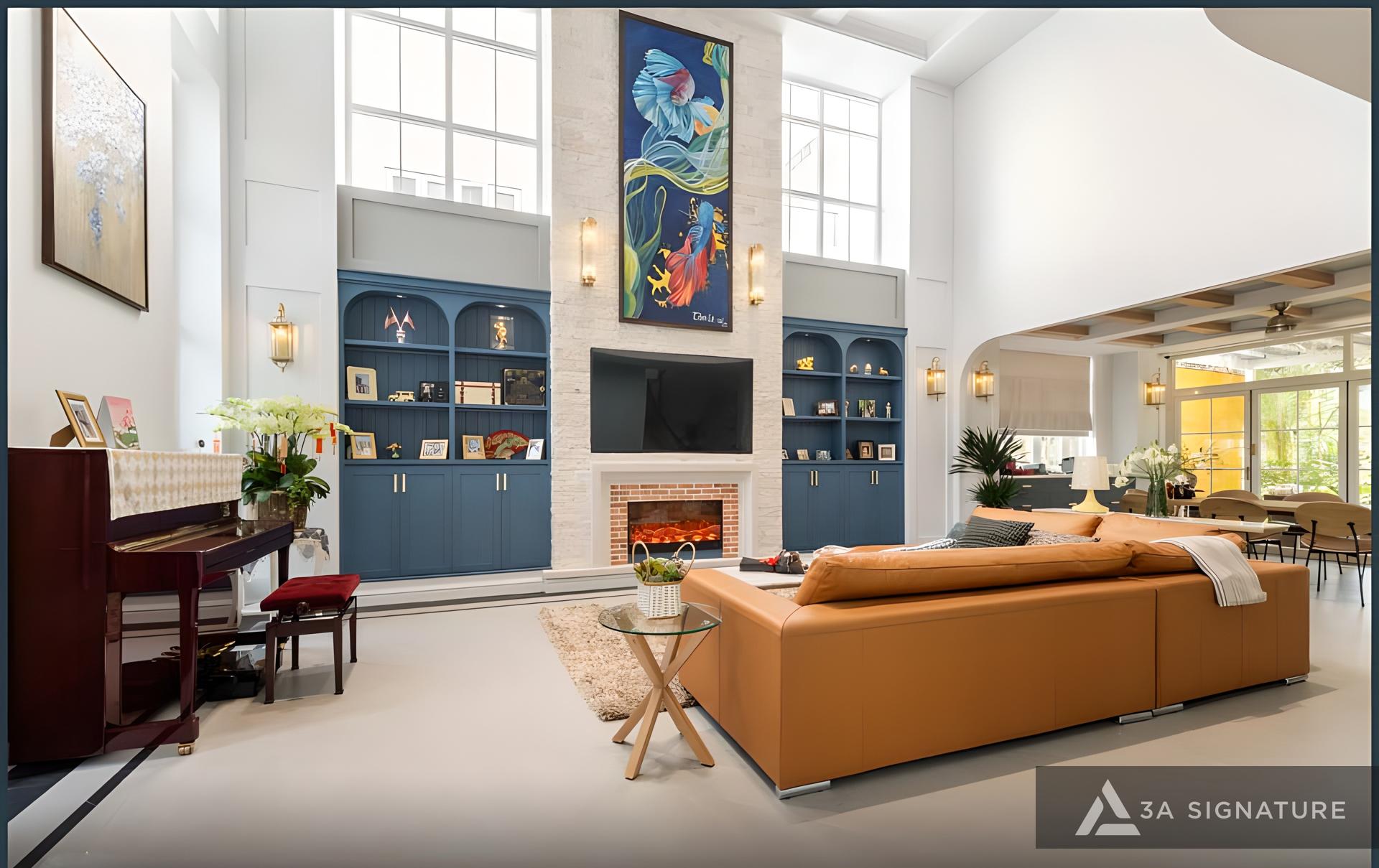 hoan thien biet thu theo phong cach dia trung hai t villa park riverside phong khach 2