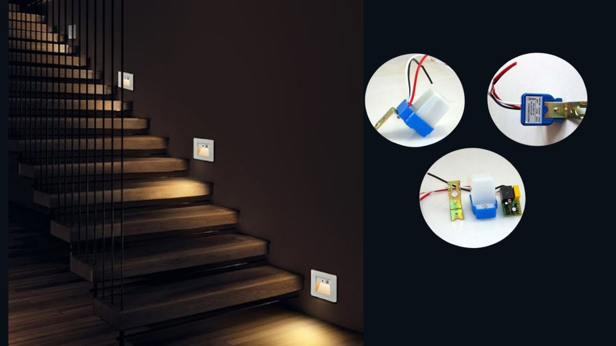 Stair lights with smart sensors that auto-adjust brightness, a modern solution for comfort and saving electricity for villas in everyday living.