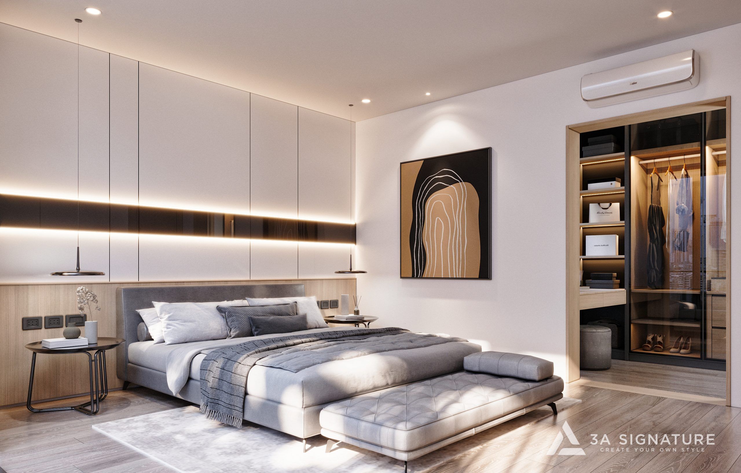 Quy trình thi công biệt thự trọn gói tại 3A Signature Nội thất phòng ngủ biệt thự H-Villa thiết kế không gian mở
