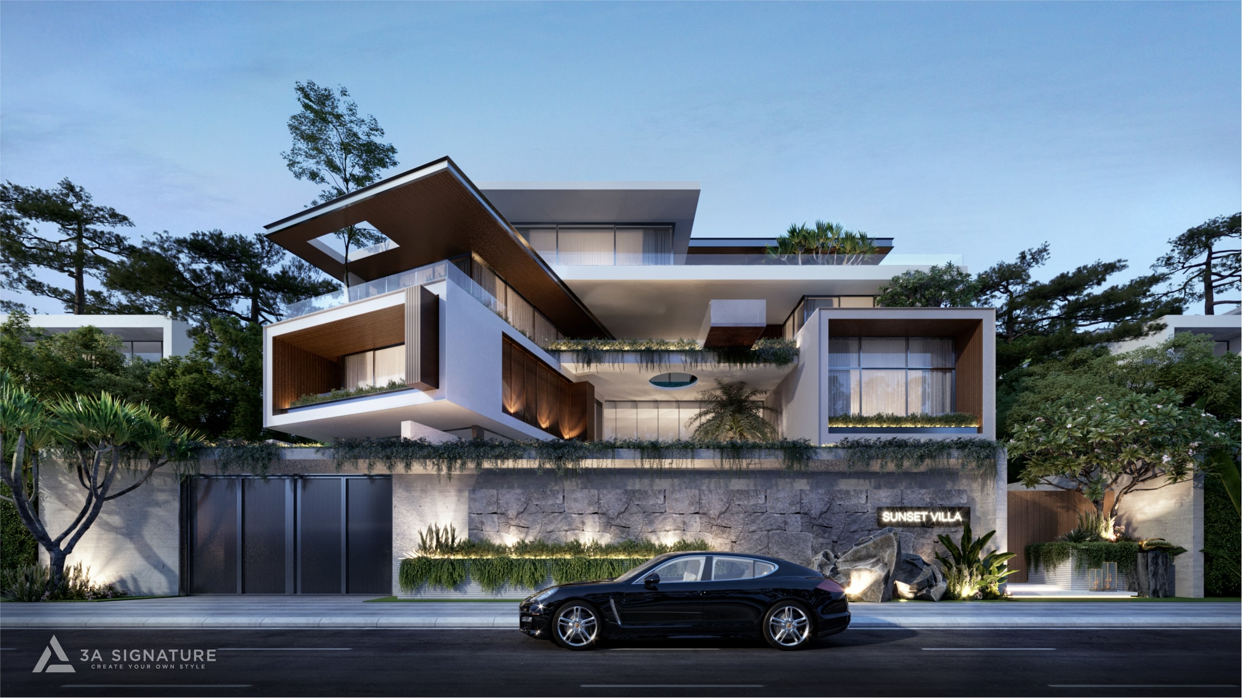 Xây Nhà Biệt Thự Trọn Gói & Penthouse Tại TPHCM Và Khu Vực Tỉnh Phía Nam Lân Cận nha biet thu hien dai dep sunset villa 3 1
