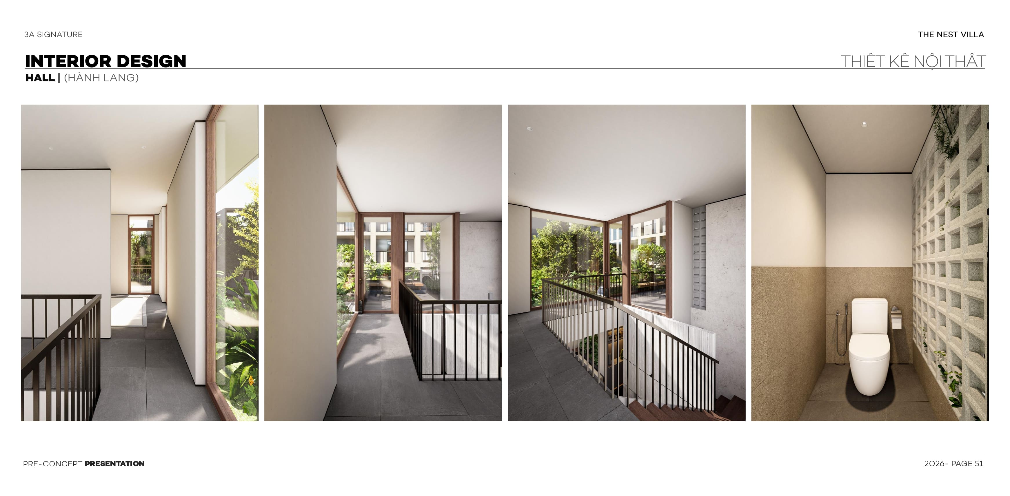 phoi canh thiet ke noi that hanh lang the nest villa