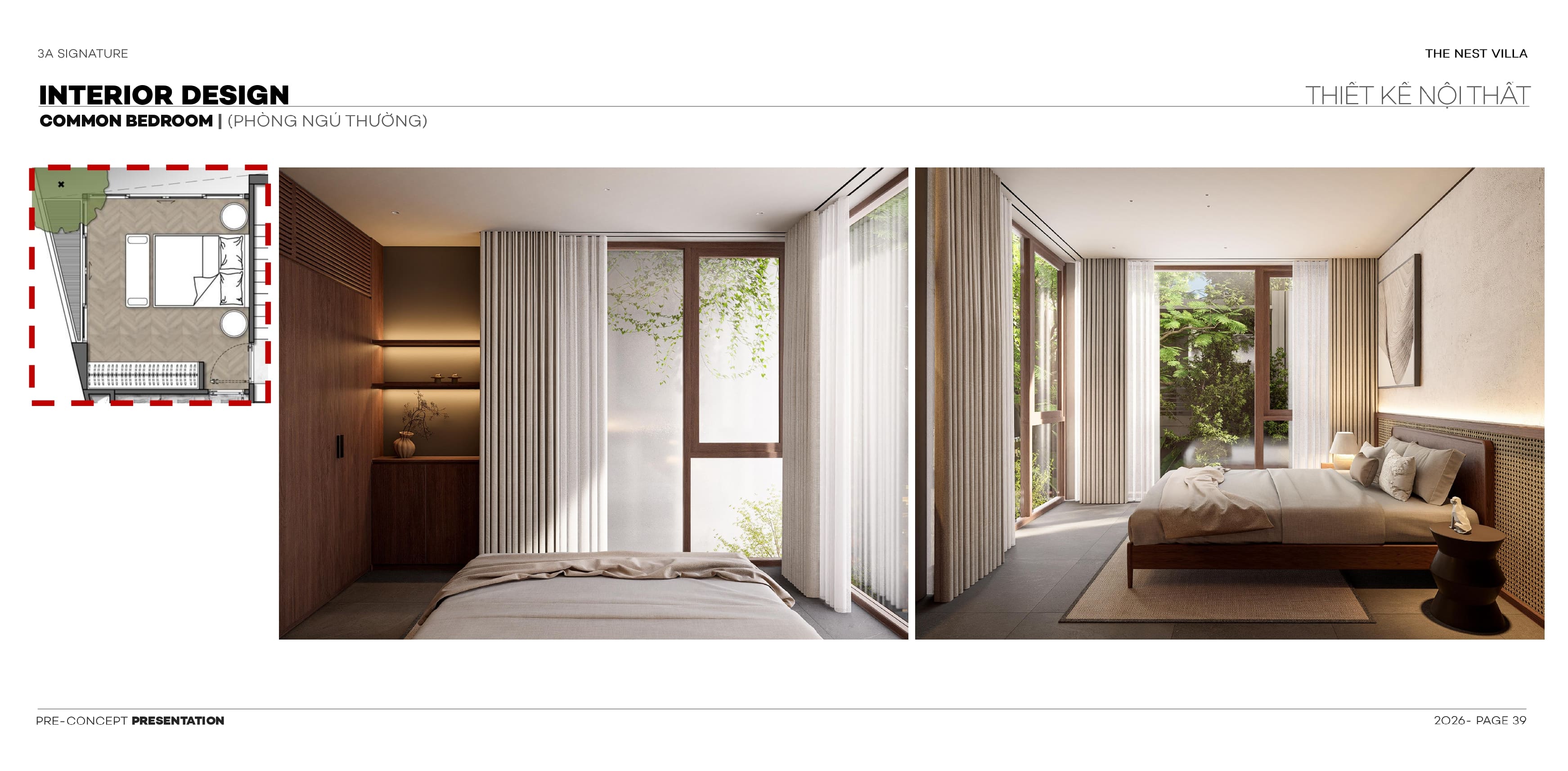 phoi canh thiet ke noi that phong ngu the nest villa