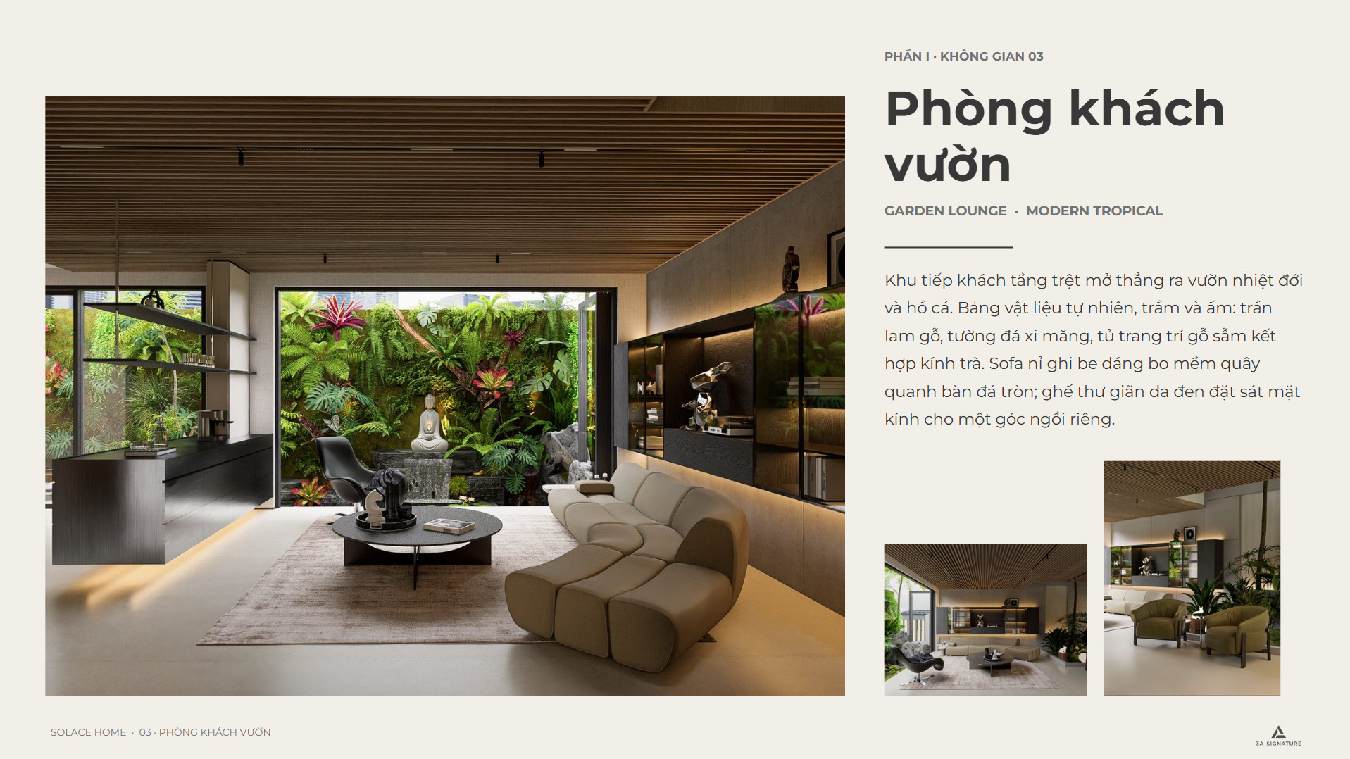 Thiết Kế Biệt Thự The Global City Chuẩn Modern Tropical thiet ke biet thu SOLACE HOME phong khach vuon