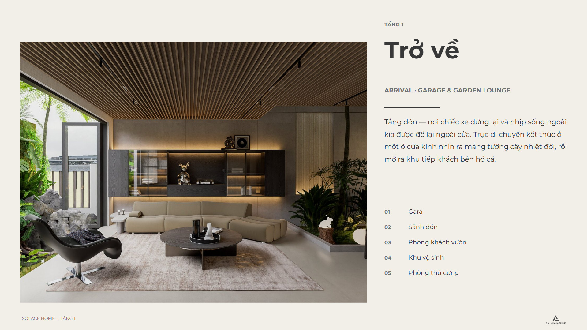 Thiết Kế Biệt Thự The Global City Chuẩn Modern Tropical thiet ke biet thu SOLACE HOME tang 1