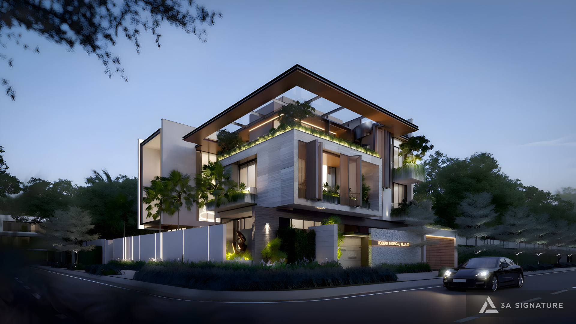 thiet ke biet thu mang phong cach hien dai modern nhiet doi tropical Diamond Villa Tay Ninh upscale 2