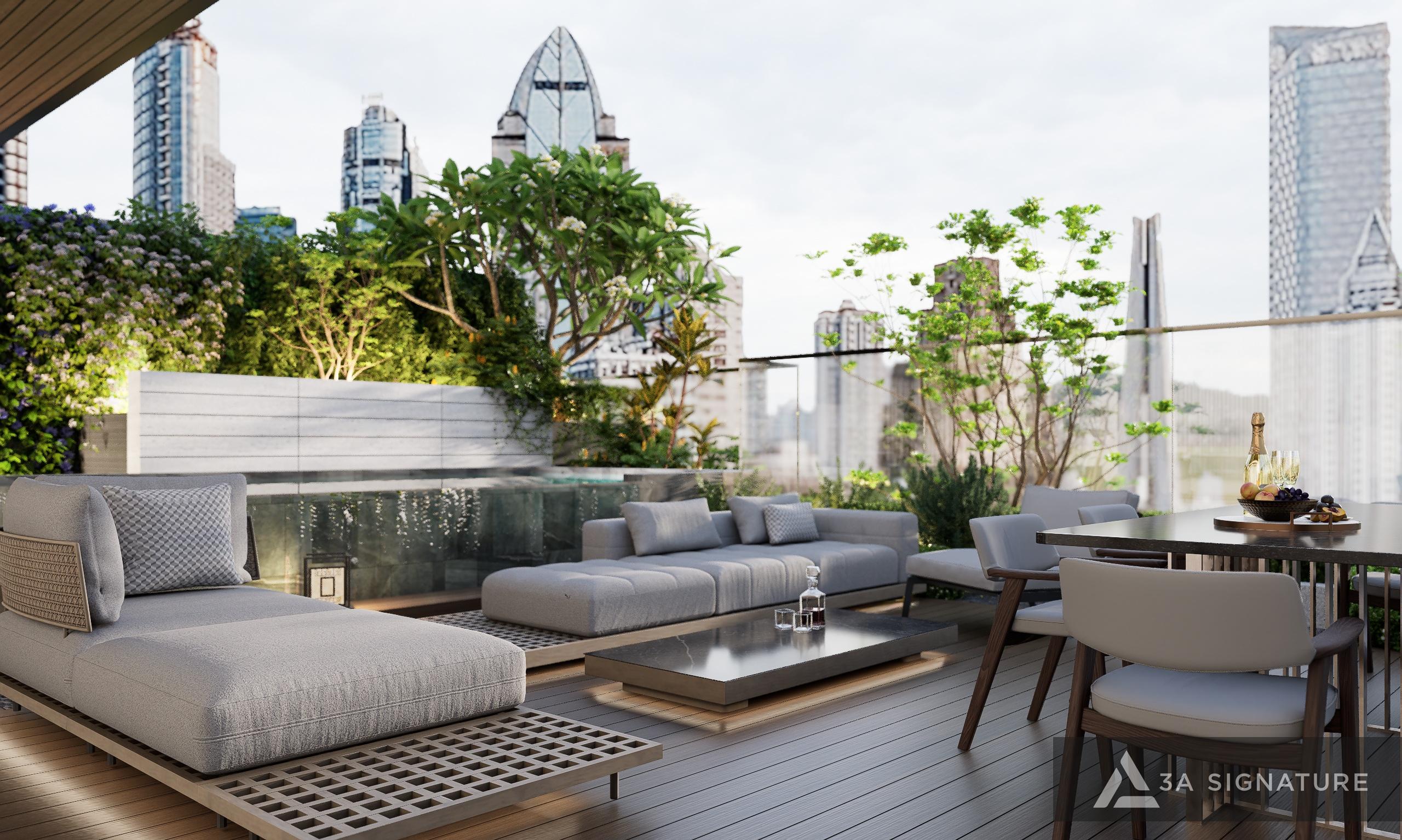 Thiet ke thi cong biet thu Penthouse villa cao cap Lagacy Penthouse hien dai Q5 TPHCM