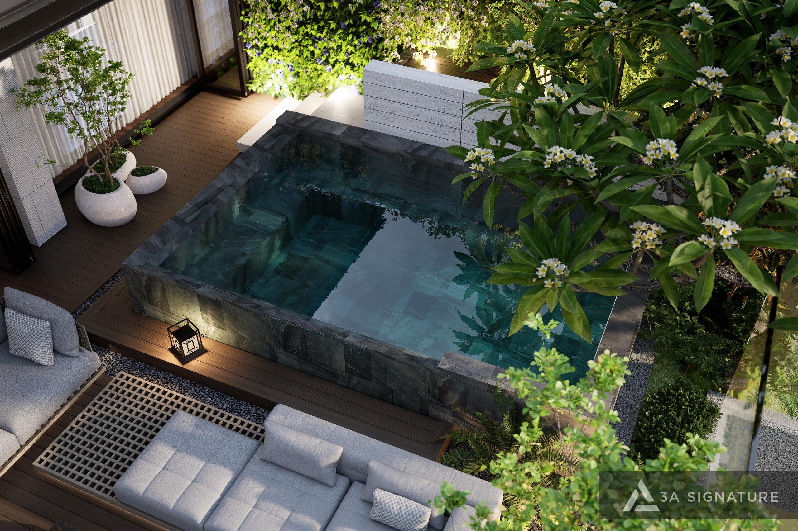 Thiet ke thi cong biet thu Penthouse villa cao cap Lagacy Penthouse hien dai Q5 TPHCM