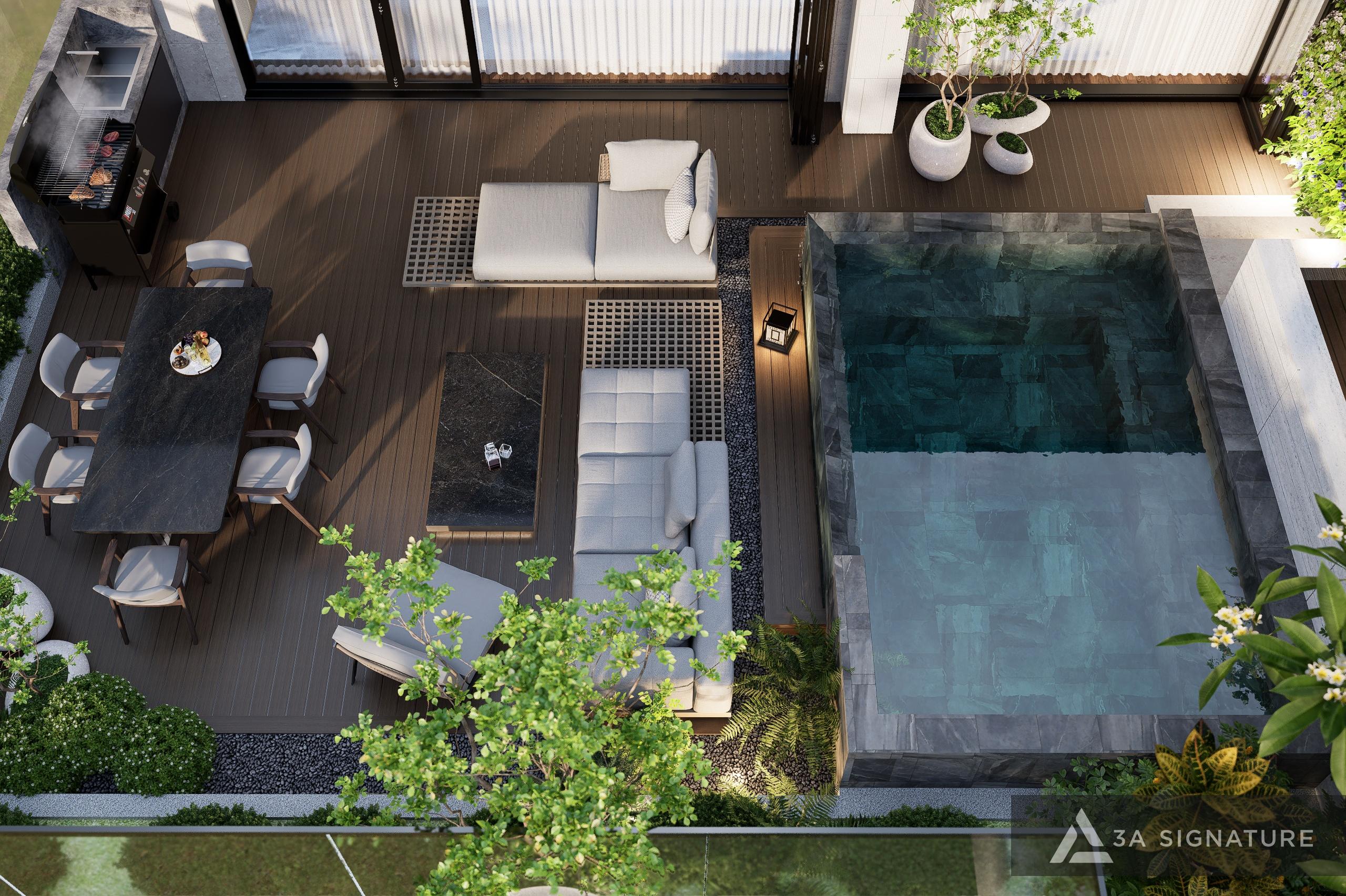 Thiet ke thi cong biet thu Penthouse villa cao cap Lagacy Penthouse hien dai Q5 TPHCM