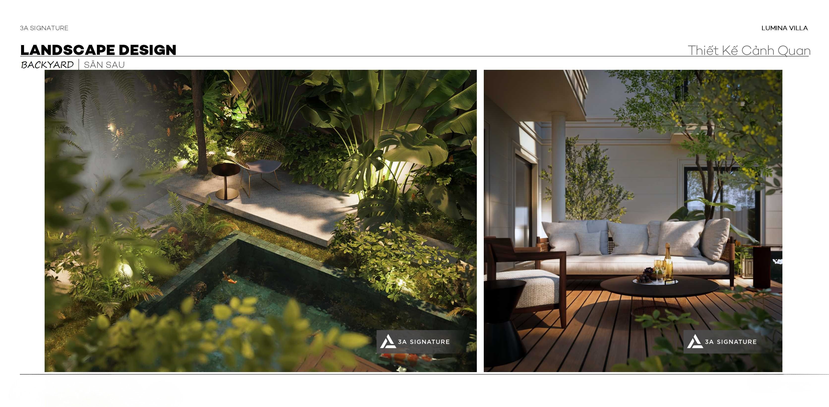 thiet ke phoi canh kien truc san sau Lumina Retreat SwanBay