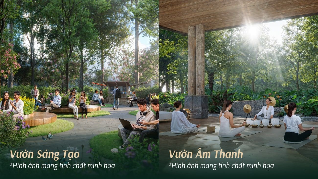 Eco Retreat Long An: Thiên Đường An Yên Giữa Lòng Miền Tây Vườn Sáng Tạo và Vườn Âm Thanh tại Eco Retreat Long An giúp cư dân thư giãn, thiền định và sáng tạo giữa thiên nhiên trong lành và yên bình.