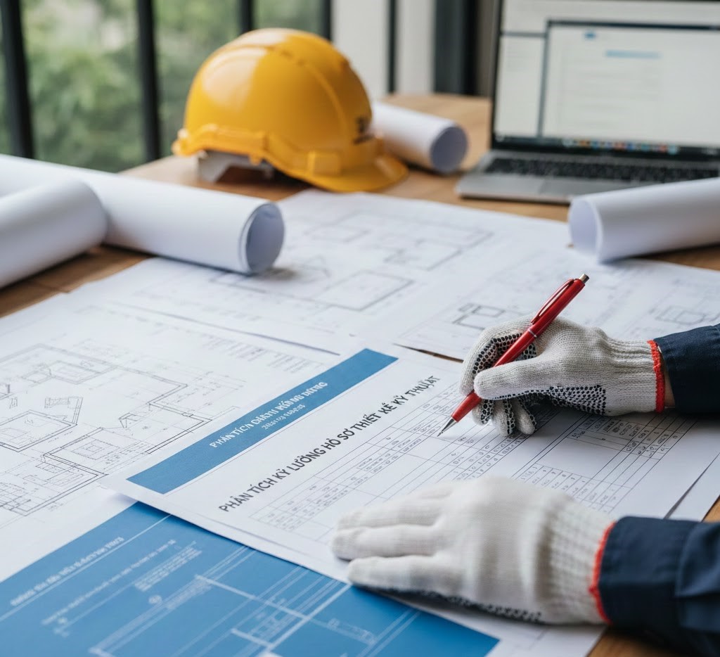 10 Kinh Nghiệm Thi Công Biệt Thự Hiện Đại: Bí Quyết Để Ngôi Nhà Đẹp - Bền Vững - Tinh Tế Phân tích hồ sơ thiết kế kỹ thuật là bước đầu tiên và quan trọng nhất trước khi thi công biệt thự.